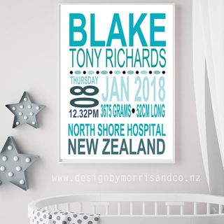 Birth Details WallArt