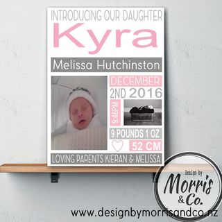 Block + Photo Birth Details