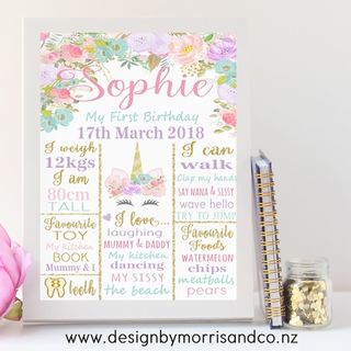 Gold & Floral Unicorn Dream