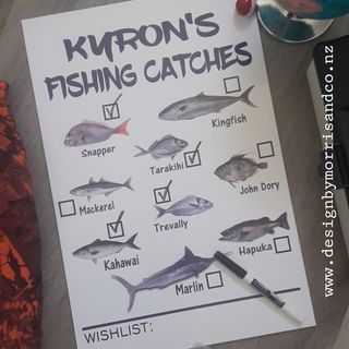 Personalised Fishing Catch Chart