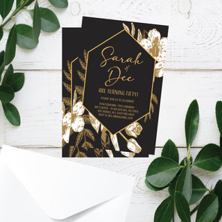 Black Gold White Floral